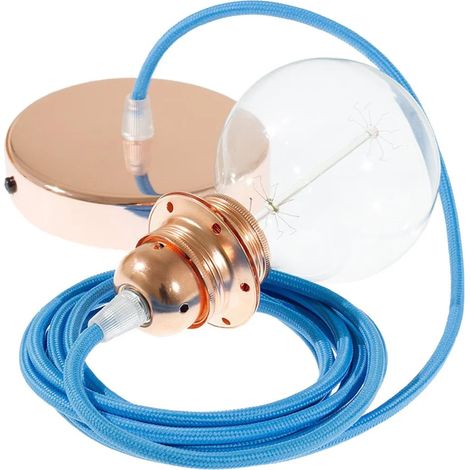 Hängeleuchte creative-cables rm11 2m Kabel Kupfer Türkis (1/3)