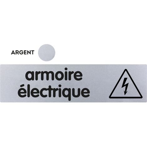 Plaque de porte Armoire électrique - Classique argent 170x45mm - 4322223