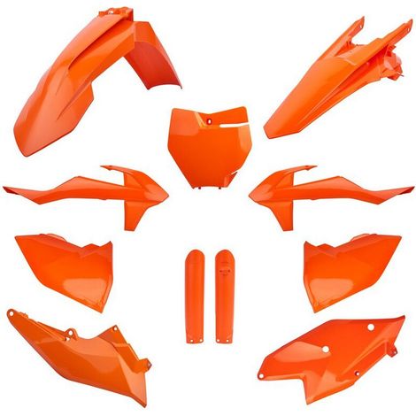 Kit plastique Polisport pour KTM SX, SXF et XC 2016/2018, orange et résistant