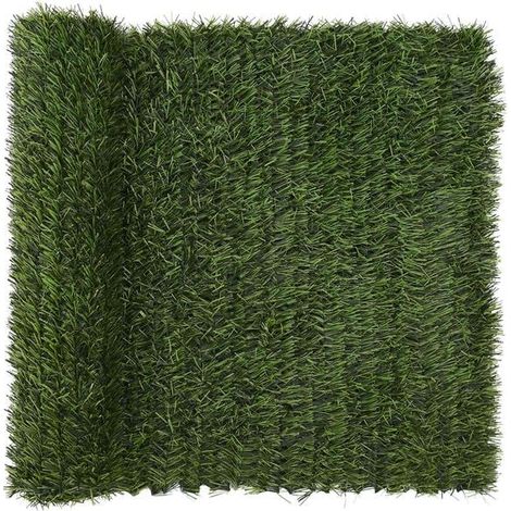 Clôture artificielle vert clair, 1 x 10 mètres, PVC et acier. (1/5)