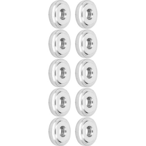 10 Stück gerändelte Muttern, handgedreht, Kohlenstoffstahl, einlagiger Kopf, M8-Befestigungselemente, GB807 (1/5)