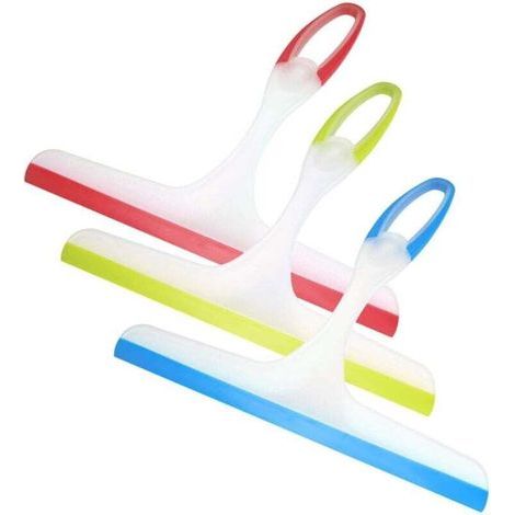 Squeegees, Bathroom and Floor Squeegees, Plastic Mirror and Window Squeegees, Window Cleaning Squeegees for Mirrors, Bathrooms, Windows, Floors, Glass - Blue, Green, Red (1/4)
