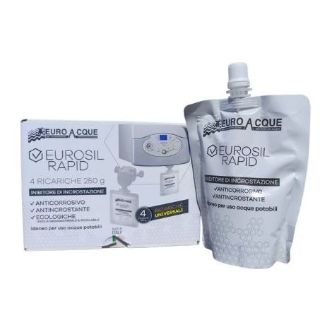 Euroacque Inibitore di Incrostazione e Anticcorosivo Eurosil Rapid 4 Ricariche da 250g cod. ESILRA04