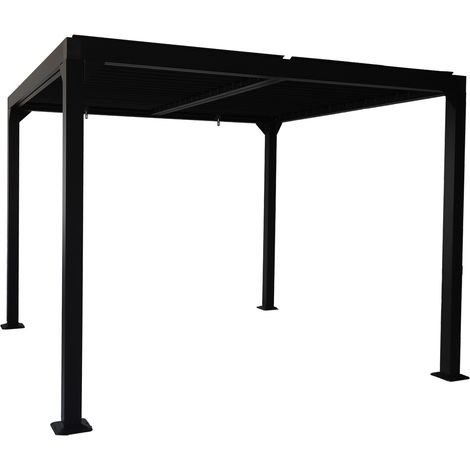Pavillon Lamellendach Gartenzelt Gartendach Dubai II 3x3m Aluminium Neu (1/2)
