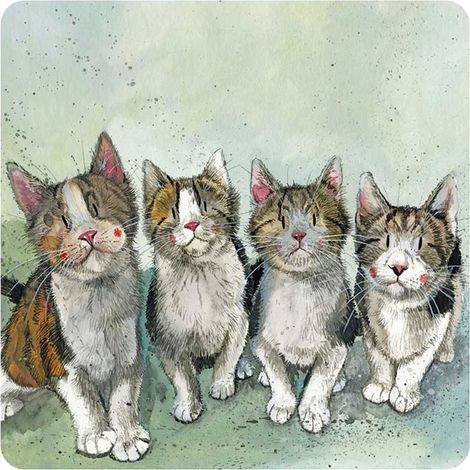 Dessous de verre Chats quadruplés par Alex Clark