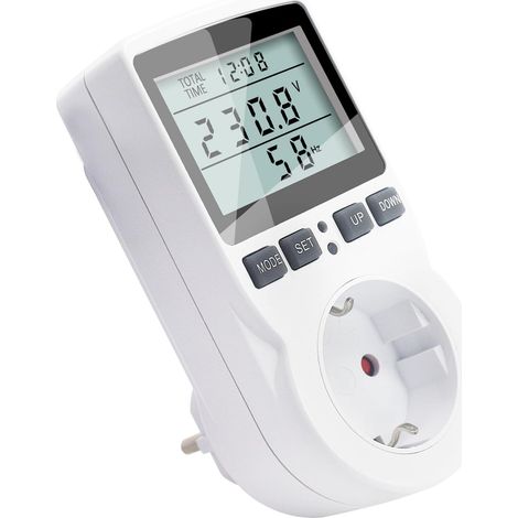 Wattmètre Prise Compteur d'Énergie avec 11 Modes Surveillance, Prise Consommation Electrique pour Économie d'Energie, Écran LCD, Surcharges de Protection, 3680W MAX (1/5)