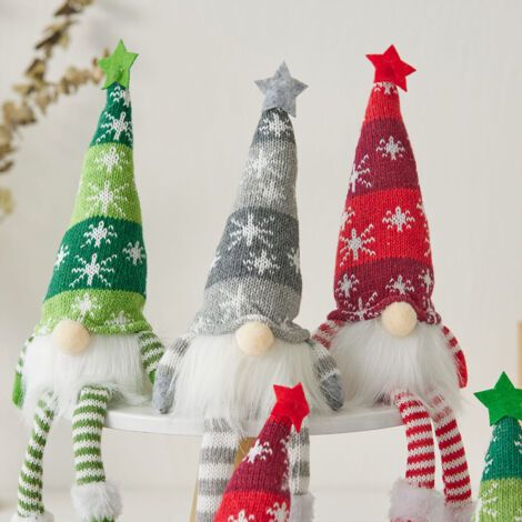 Décorations de table de Noël en peluche lumineuses1 pour lutin de Noël, décorations de Noël d'intérieur, décorations de Noël d'intérieur, ornements scandinaves suédois faits à la main (B) (1/4)