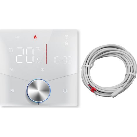 Thermostat intelligent pour chauffage électrique au sol/chaudières à gaz, commande vocale à distance, contrôleur de température Wifi programmable avec molette de réglage (chaudière à gaz (1/4)