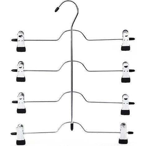 Cintres pantalons et jupes 4 niveaux, gain de place. Organisateur placard compact pour vêtements. (1/5)