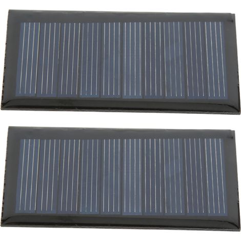 2 Panneaux Solaires Polysilicium 0.3W 5V 60mA 68x37mm, Haute Transparence pour Électronique Basse Consommation (1/5)