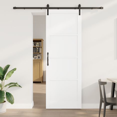 Maison Exclusive - Schiebetür Weiß 83 x 232 cm Massives Kiefernho (1/5)