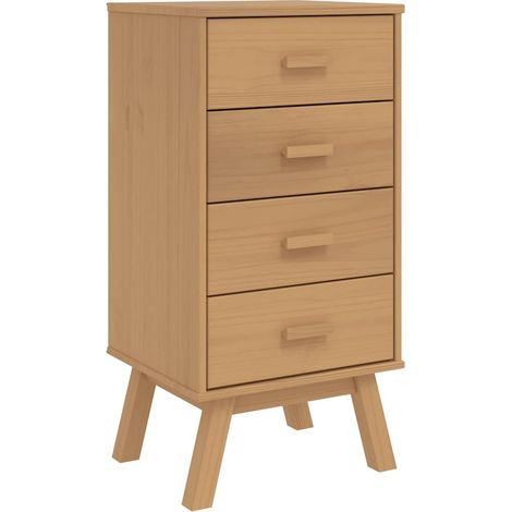 Bedside Cabinet OLDEN Brown Solid Wood Pine vidaXL