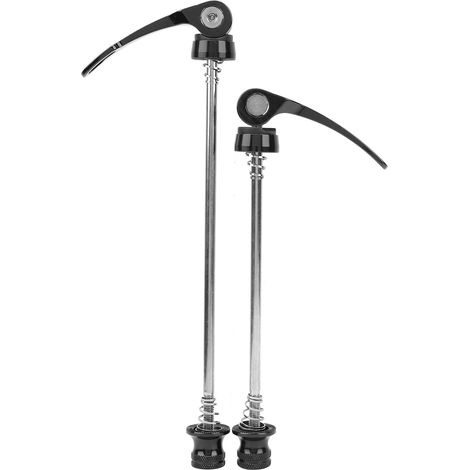 2 Pièces Axe Rapide Vélo avec Levier, Pour VTT et Vélo de Route, Serrage Rapide Roue - Noir
