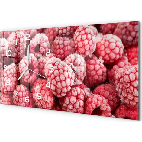 Horloge Murale Maison 60x30 cm Design Panoramique Salon Cuisine Bureau Framboises glacées (1/5)