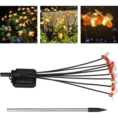 Solarbetriebene LED-Bodenleuchte in Bienenform für Garten, stimmungsvolle Außenbeleuchtung für Rasen und Camping, 8-flammige bienenförmige Landschaftsleuchte, warmes Licht (1/5)