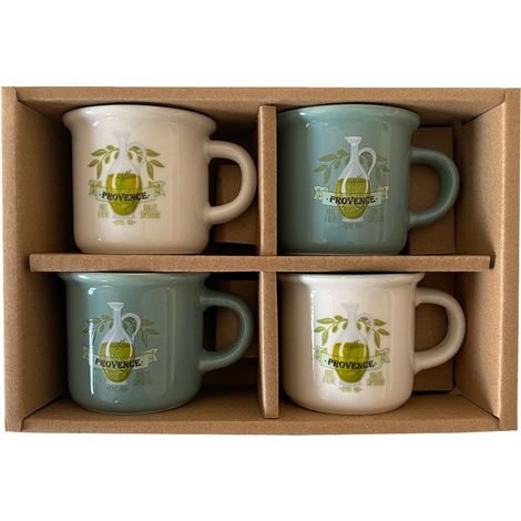 Set expresso 4 tasses colorées - Olive