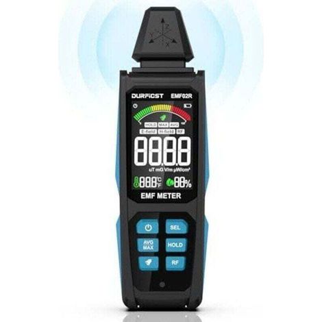 Compteur EMF, 5 en 1, détecteur de champ électromagnétique numérique rechargeable pour signaux EF, RF, MF et WiFi (1/4)