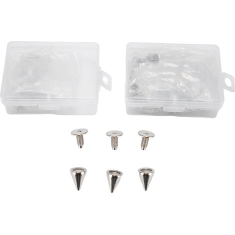 Lot de 100 pointes métalliques électroplaquées en acier au carbone, cônes solides faciles à poser, idéales pour ceintures et vêtements DIY (1/5)