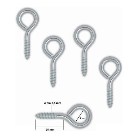 CHIODO CHIODI CON OCCHIOLO A VITE CON FILETTO PER LEGNO 19X60 mm CONF.10 PEZZI