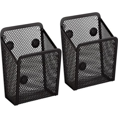 Organisateur De Bureau - Porte-Stylo Magnétique En Maille Métallique - Pour Réfrigérateur Tableau Blanc Espace De Travail - 1 Pièce (1/4)