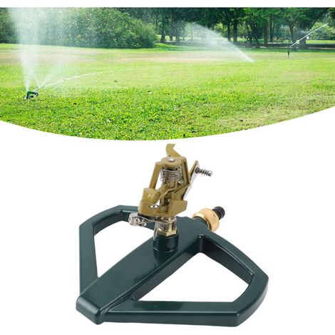 Arroseur Rotatif 360° pour Jardins et Pelouses – Large Couverture Automatique, Base Métal Résistante à la Corrosion (Zinc Alloy + Stainless Steel, 700g, Modèle Jaune) (1/5)
