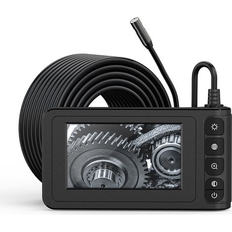 Industrie-Endoskop, 20 m LCD 4,3 Zoll Endoskop-Schlangeninspektionskamera, Endoskop-Kamera mit 8 verstellbaren LEDs, 8 mm IP67 wasserdichte Kamera