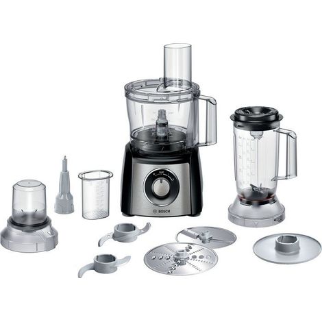 Robot multifonction - BOSCH - MultiTalent3 MCM3PM386 - Noir / Inox brossé - 900 W - 2 vitesse et fonction turbo