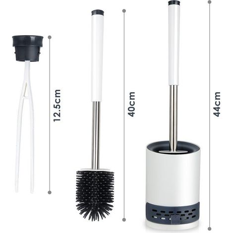 Scopino per WC in silicone con supporto ad asciugatura rapida e pinzette nascoste per il bagno (1/3)