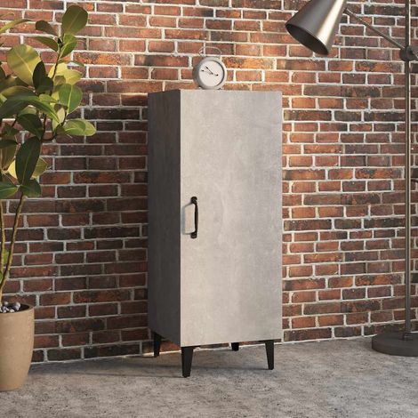 Buffet - Armoire de rangement Enfilade Gris béton 34,5x34x90 cm Bois d'ingénierie BV598009 - BonneVie (1/5)