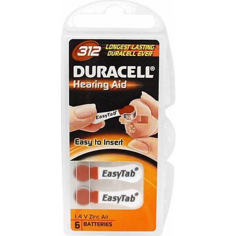 Hörgerätebatterie Duracell Activair DA312 1.45 V 180 mAh (1/2)