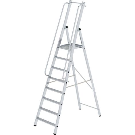 MUNK ML Bauleiter Aluminium-Stufenstehleiter 8 Stufen (1/4)