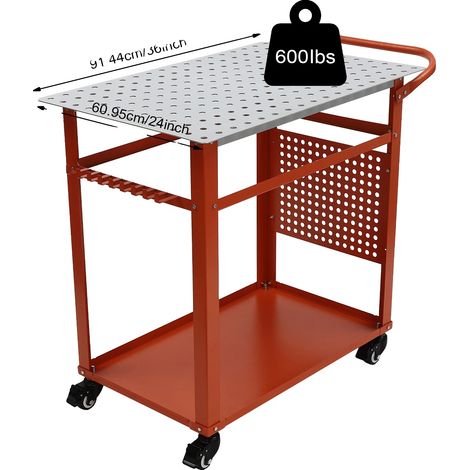 Table de soudage, capacité de charge de 600 lbs, mobilité à 4 roues (1/2)