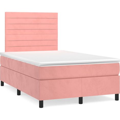 Maison Exclusive - Cama box spring con colchón terciopelo rosa 12 (1/5)