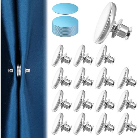 Lot de 16 aimants à fermeture magnétique double face pour garder la doublure de rideau fermée au mur, coupe-vent pour protéger les éclaboussures pour maison, chambre, salle de bain, bureau (1/5)