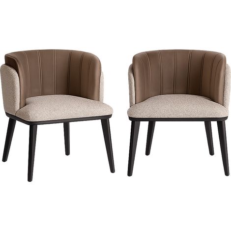 Lot de 2 chaises LAKEN – Tissu gris & bois massif noir (1/5)