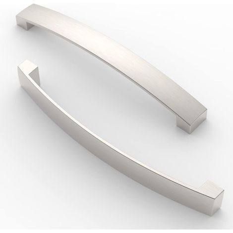 5 Poignée de meuble, 160 mm entraxe, Alliage aluminium, Nickel brossé, Cuisine Chambre (1/5)