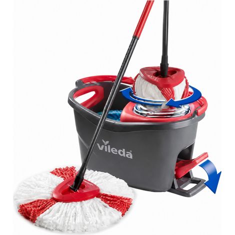 Vileda Easy Wring & Clean Turbo schwarz und rot Reinigungskit