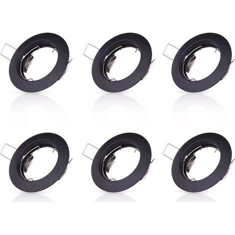 Paco Home Foco Empotrable  Spotlight Iluminación Armarios Debajo Mostrador Cocina Negro, 6x GU10 - rígido/fijo