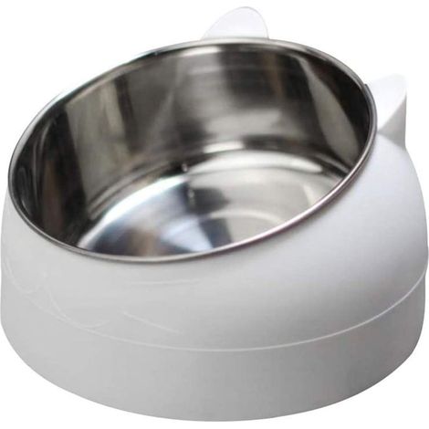Gamelle pour chat Memkey en acier inoxydable – Design incliné à 15° – Capacité de 200 ml – Base antidérapante pour un confort optimal. (1/5)