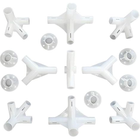 Lot de 15 connecteurs de tente en plastique pour auvent de tonnelle de 3 x 6 m, pieds de connecteur central de 25/19 mm, outil de camping en plein air (1/5)