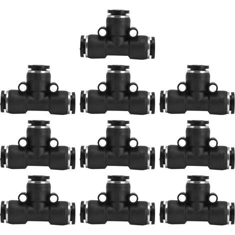 10 pièces Raccord de Tube Pneumatique PVC 10mm, Accessoires Compresseur Durables, Étanches et Résistants à la Corrosion