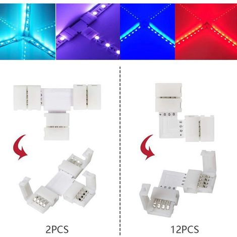 Kit de 95 connecteurs pour ruban LED 5050 avec cavaliers en T et en L, outil de connexion et d\'épissure pour ruban LED.