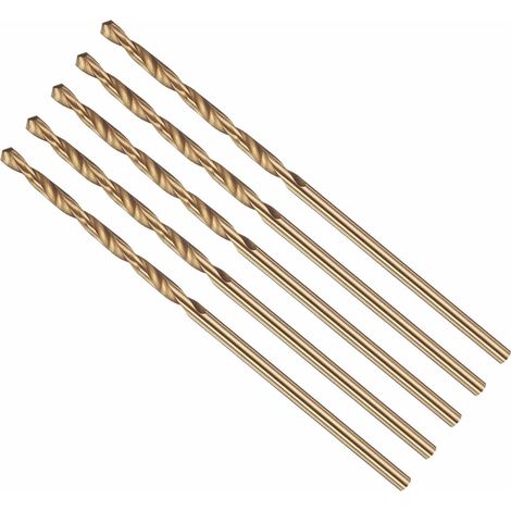 Mèche à Creuser, Foret Hélicoïdal 51 (1.7mm), Forets Jobber 4341 HSS Or Tige Droite 118° pour Métal Tendre Acier Inoxydable Plastique Bois, 5 Pièces (1/5)