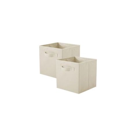 Bacs de rangement, cubes de rangement pliables en tissu et tiroir de rangement en tissu pour placard et rangement de jouets, lot de 2 (beige)
