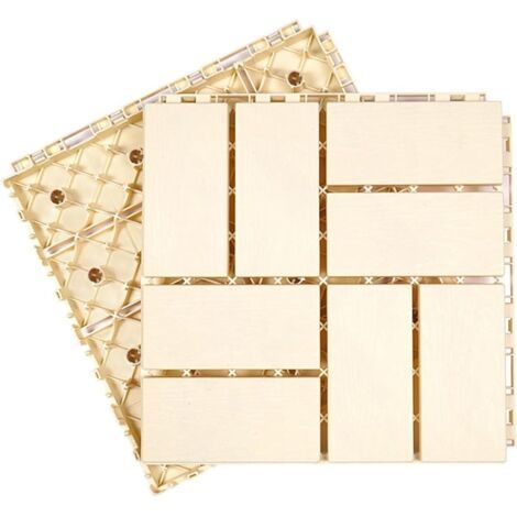 BUNTHAUS Terrasse carrée en Bois-Plastique, tuiles Composites emboîtables, terrasse extérieure, toits, Jardins, patios, parquet à Pose Automatique(Bianco,3030cm 1pcs) (1/5)
