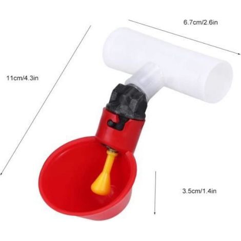 Abreuvoir Automatique Pour Poules - Raccord T 1/2 Pouces - Pour Volailles - Lot De 10 Pièces (1/4)