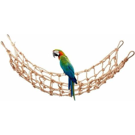 Filet d'escalade pour perroquet, 1 pièce, corde de chanvre, jouet pour cage d'oiseau de taille moyenne à grande, cadeau idéal pour les perroquets