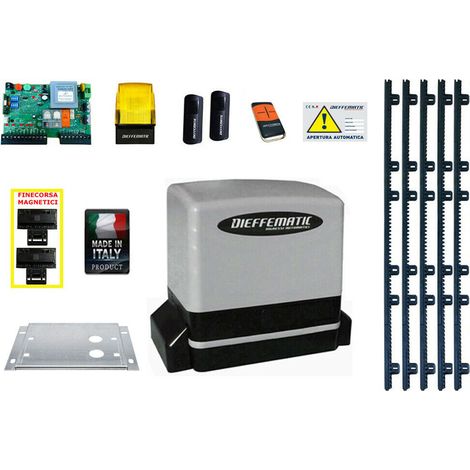 Kit Motore Automazione Cancello Scorrevole Automatico + 5mt Cremagliera 230v Dfm