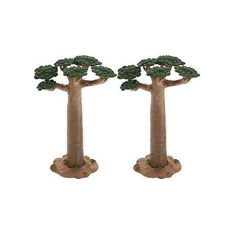 Lot de 2 maquettes d'arbres miniatures, objets de décoration artisanale, modèles de plantes réalistes. (1/3)