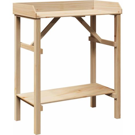 Maison Exclusive - Mesa de trasplante con estante Natural 75 x 40